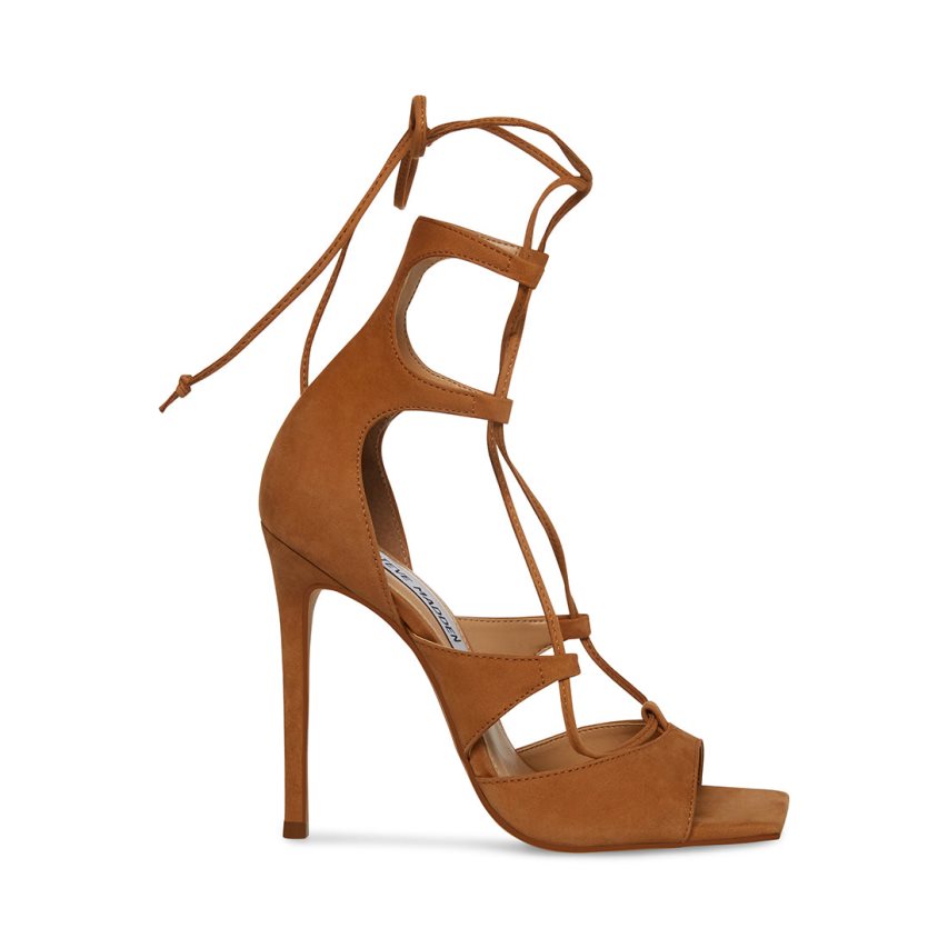 Brown Steve Madden Carol Women\'s Heels Sandals | PH 1908VOE